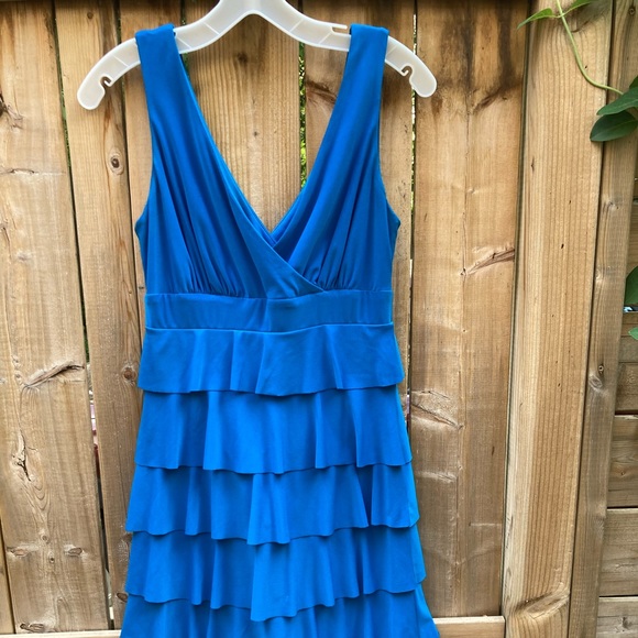 Frank Lyman Blue Ruffle Dress - Picture 4 of 11